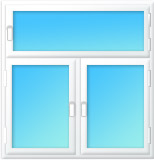 Plastové okno dvojdílné sloupek poutec 1350x1850/650 bílá/bílá | levé, pravé výklopné, sklopné | dvojsklo, klika bílá