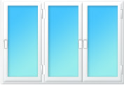 Plastové okno trojdílné levý sloupek 2100x1300 bílá/bílá | levé výklopné, levé, pravé | trojsklo, klika bílá